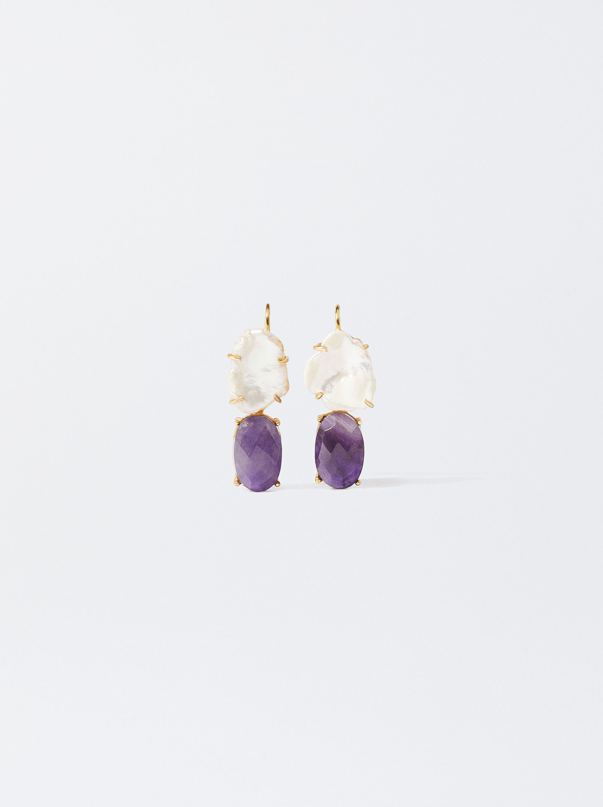 Earrings With Stone And Freshwater Pearl image number 0.0