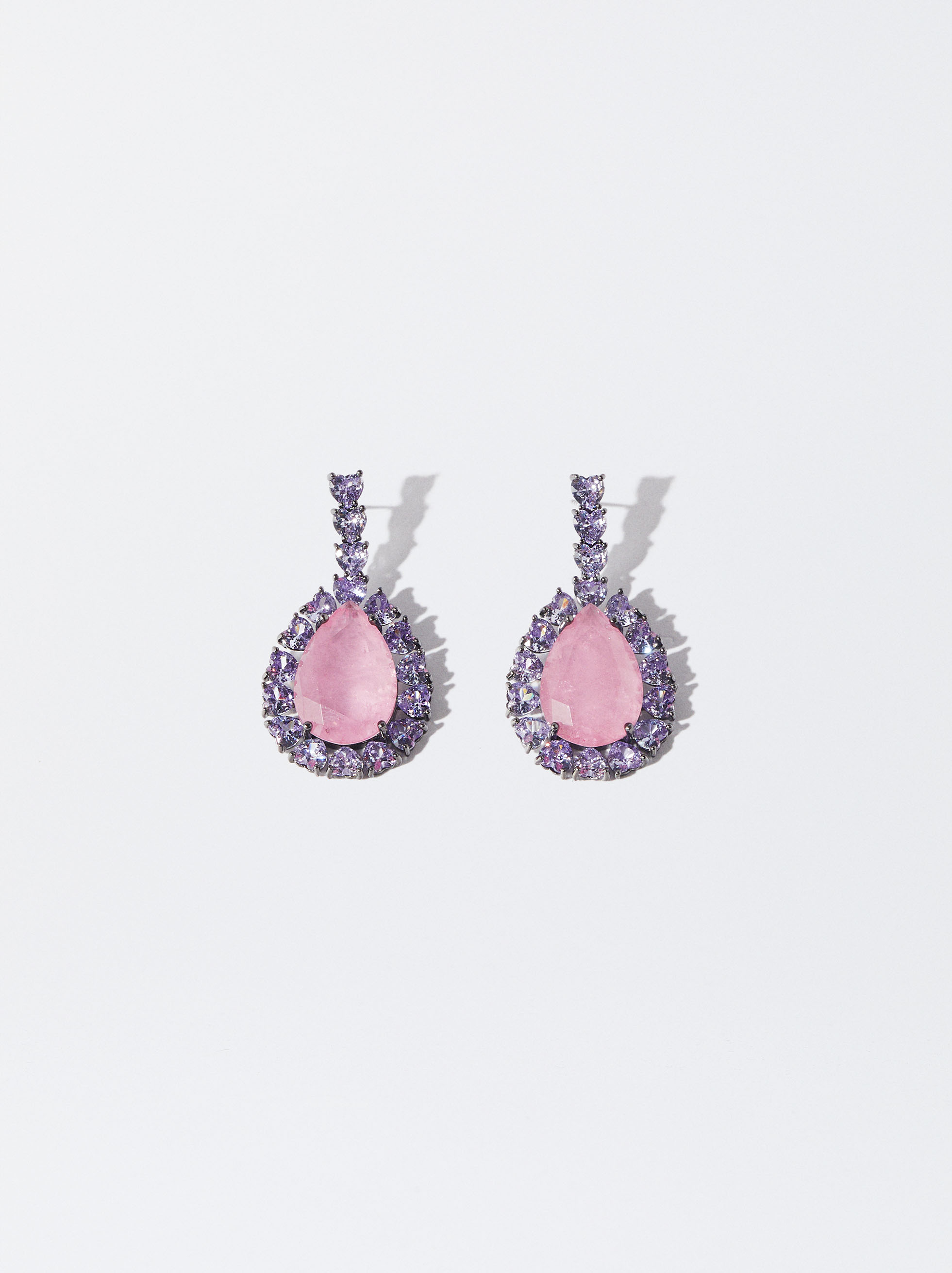 Earrings With Stone And Zirconia image number 0.0