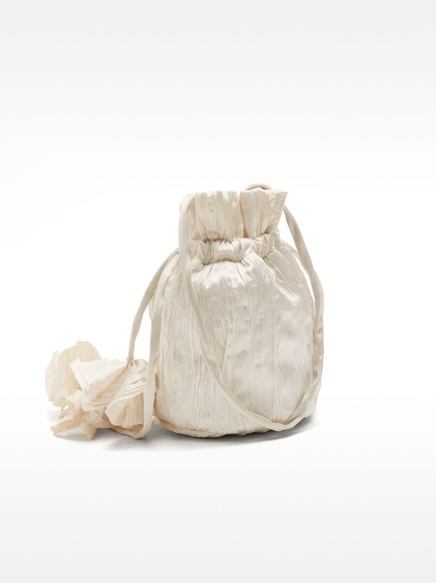 Pleated satin party bag