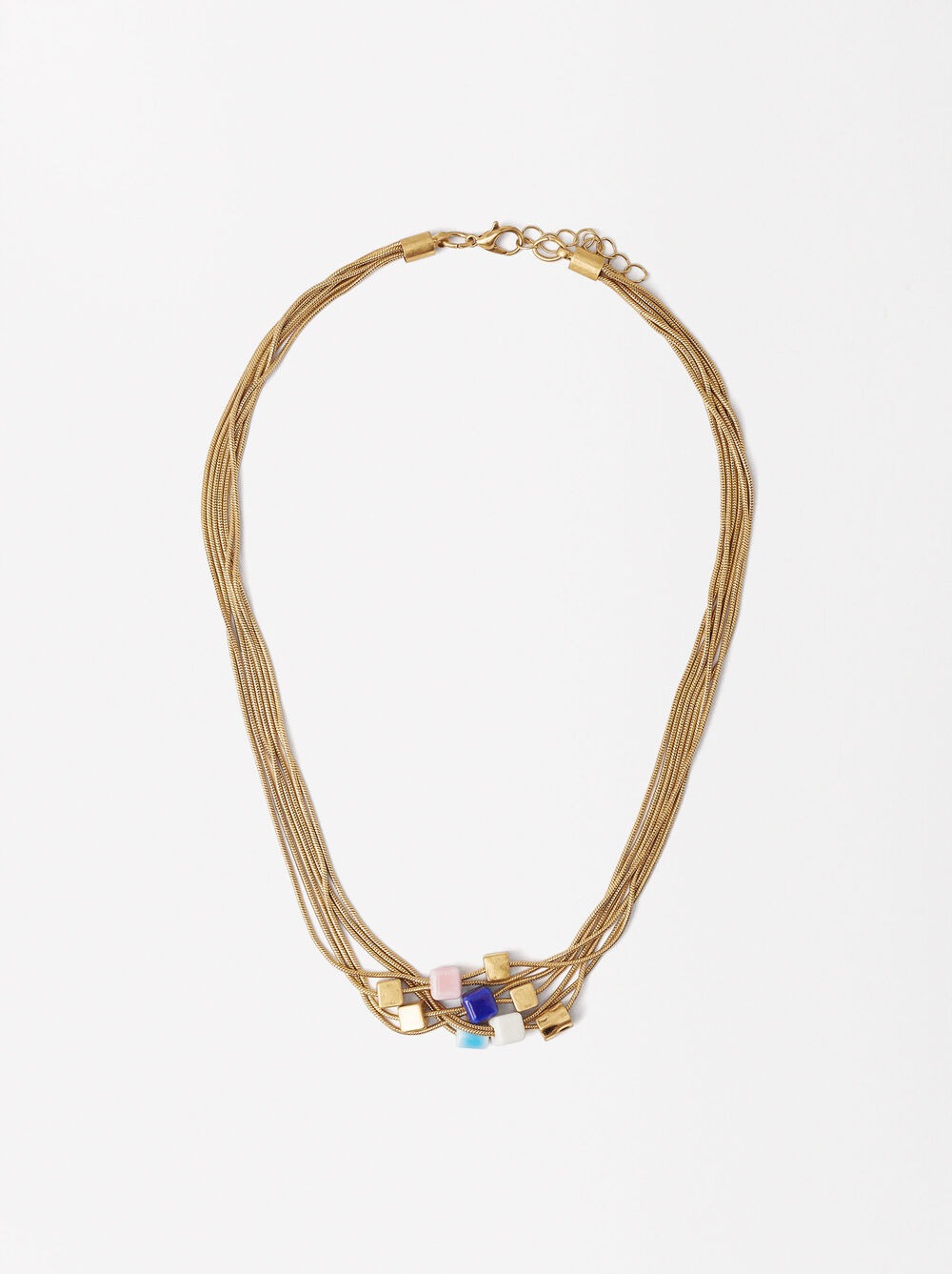 Multi-Beaded Gold Necklace