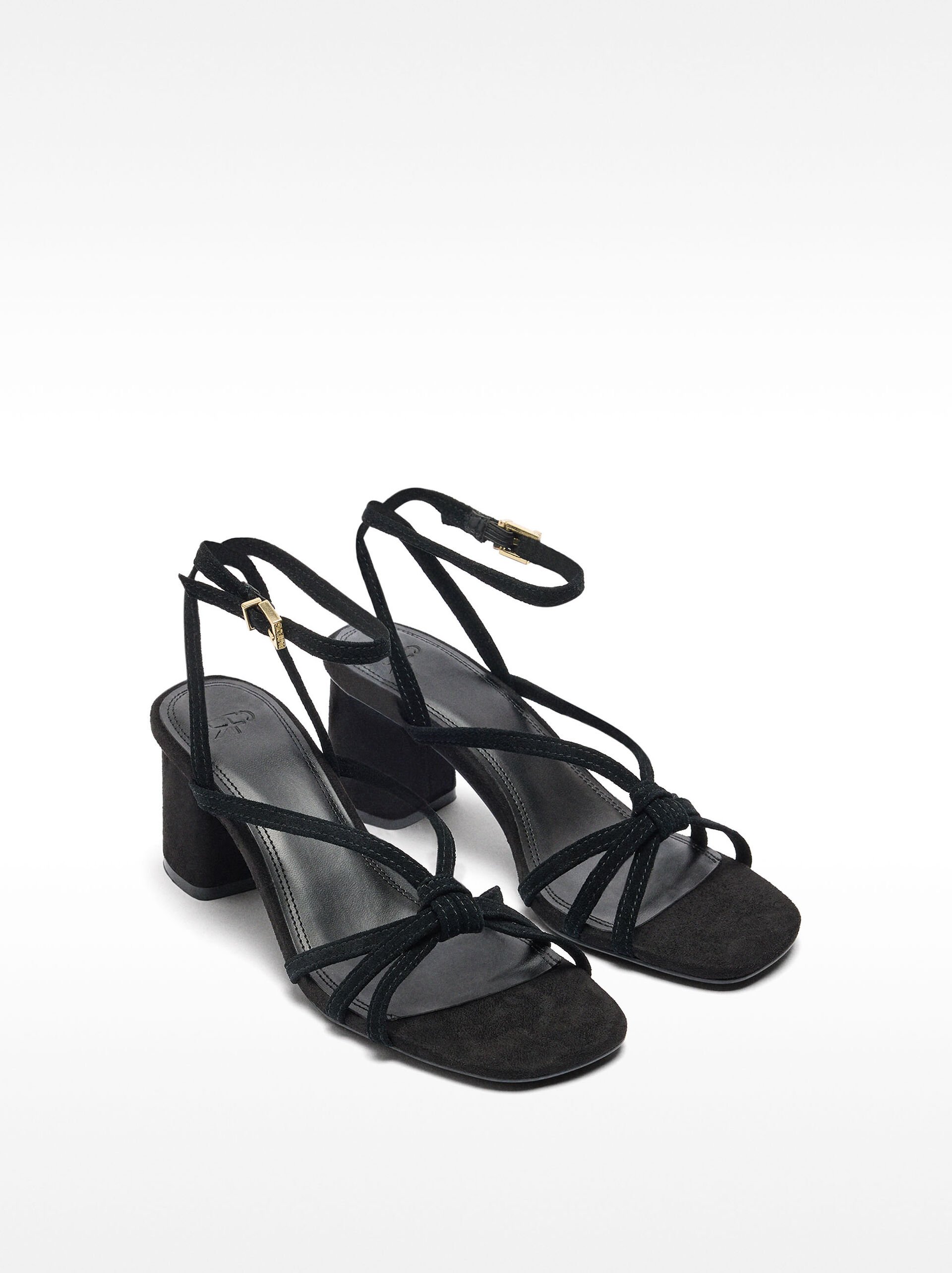 Leather sandals with straps image number 2.0