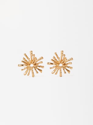 Sea Urchin Gold Earrings, Golden, hi-res