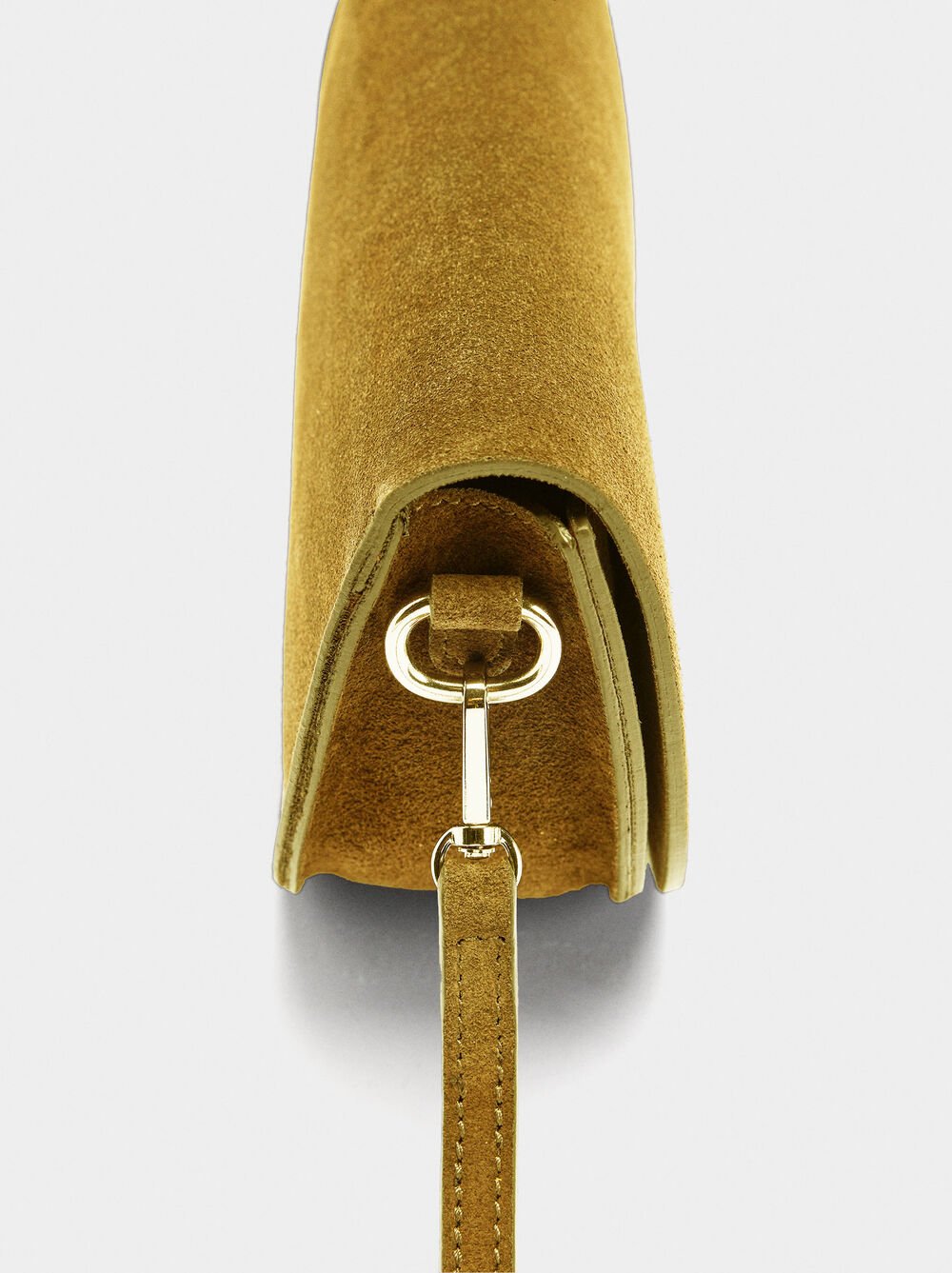 Suede crossbody bag with flap