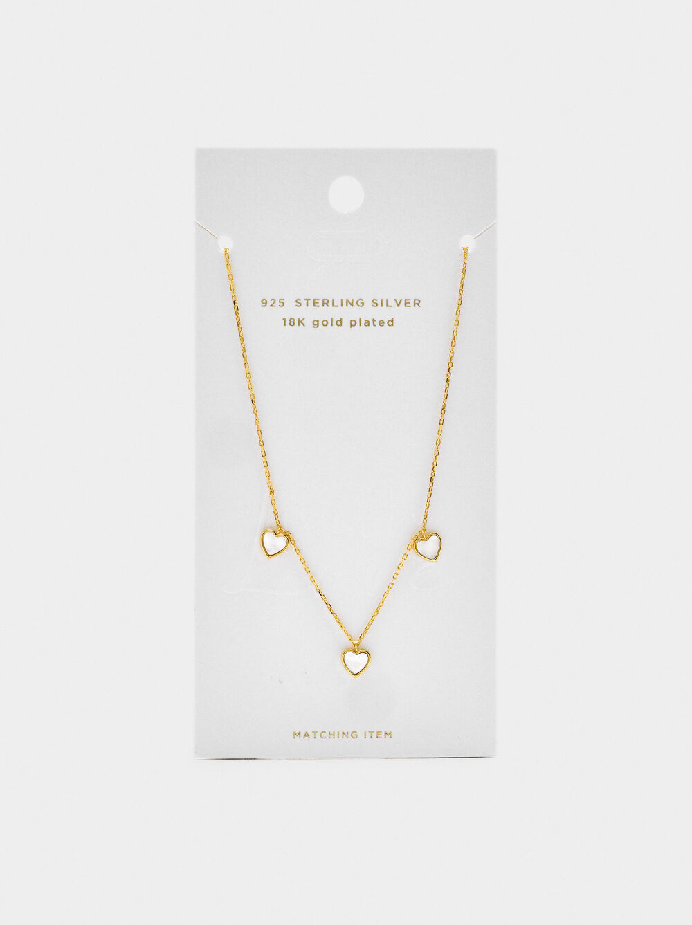 Necklace with freshwater pearl hearts - 925 sterling silver