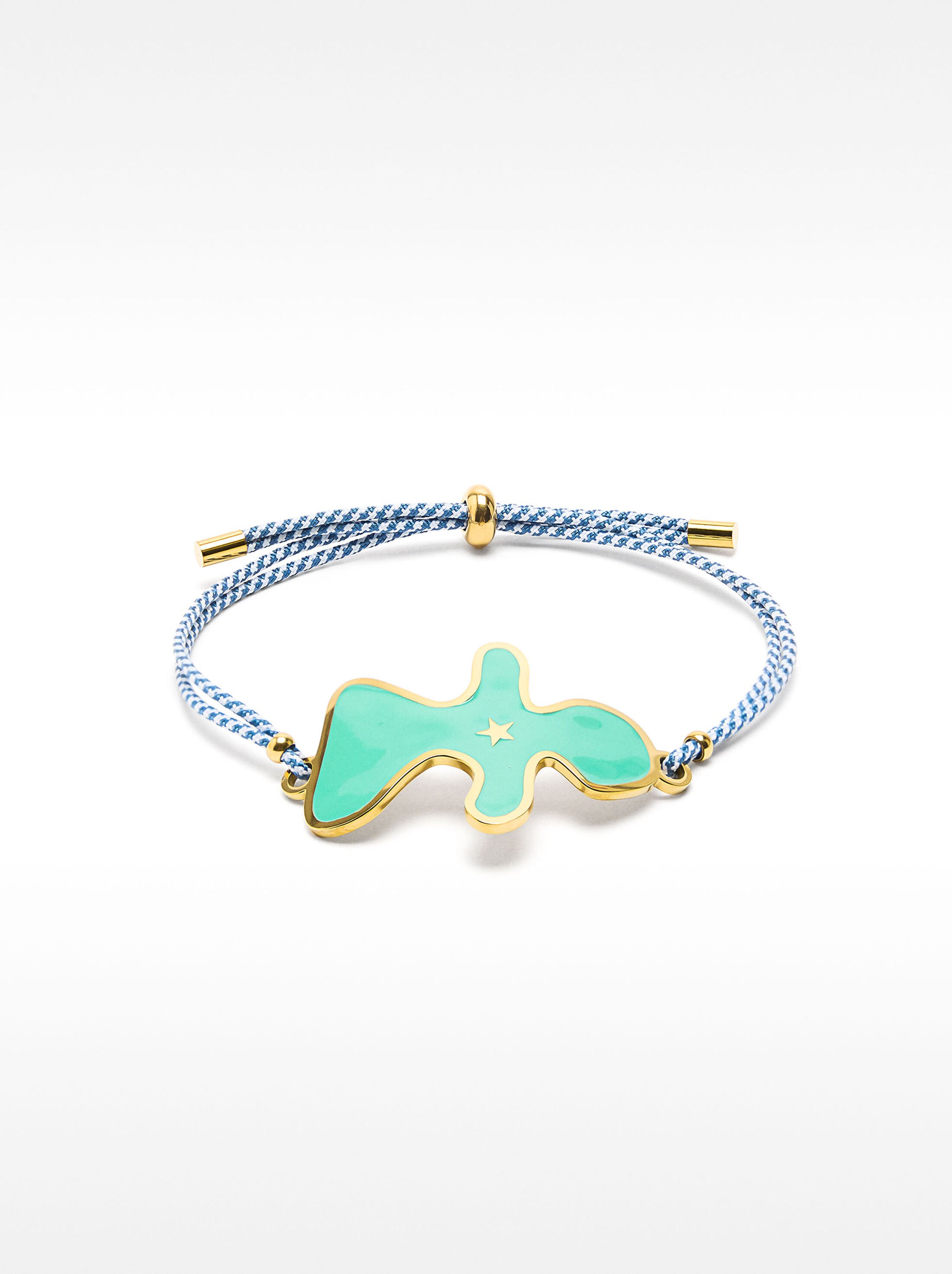 Pulsera ajustable con charm - acero inoxidable image number 0.0