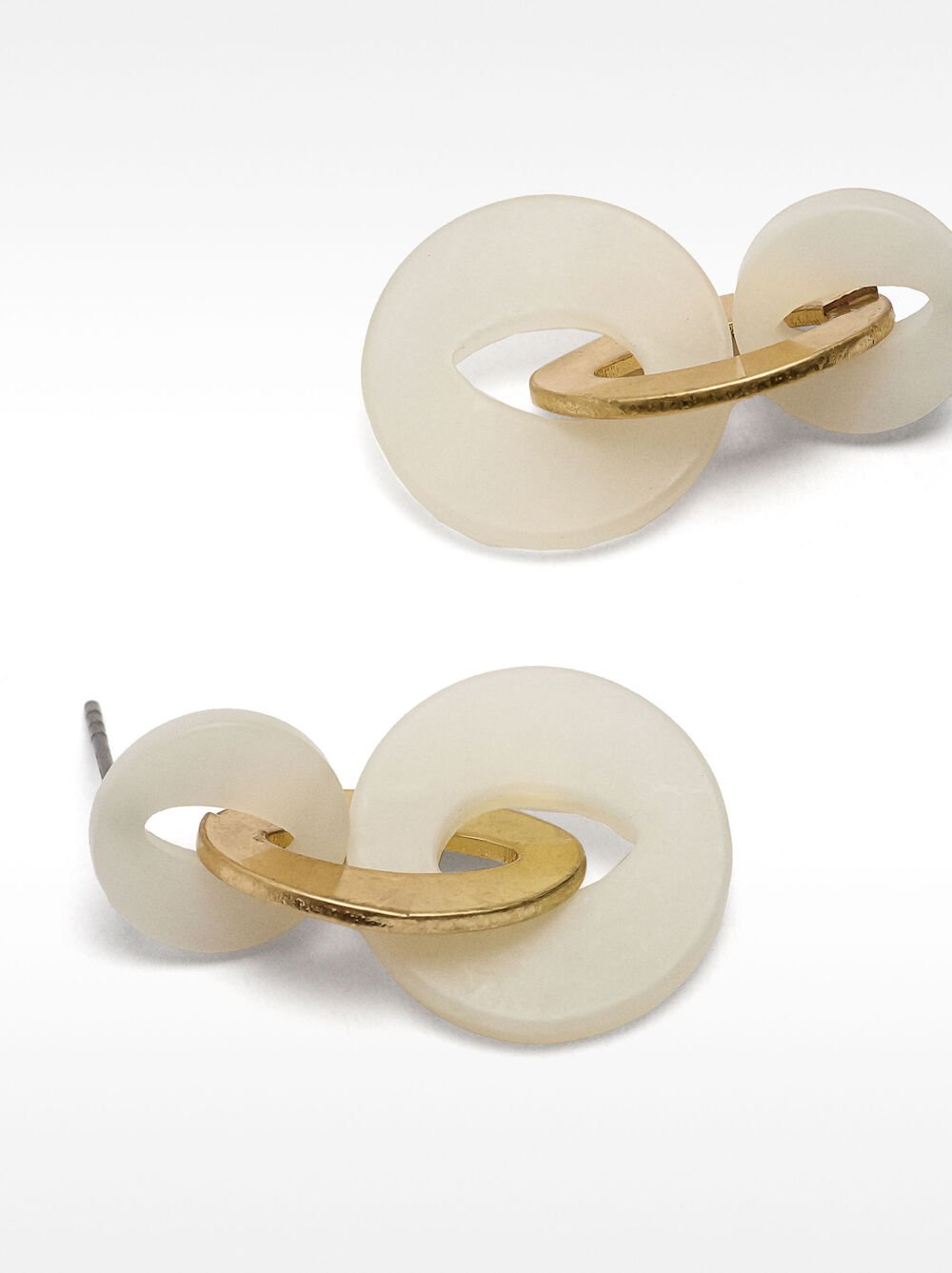Long pearl hoop earrings