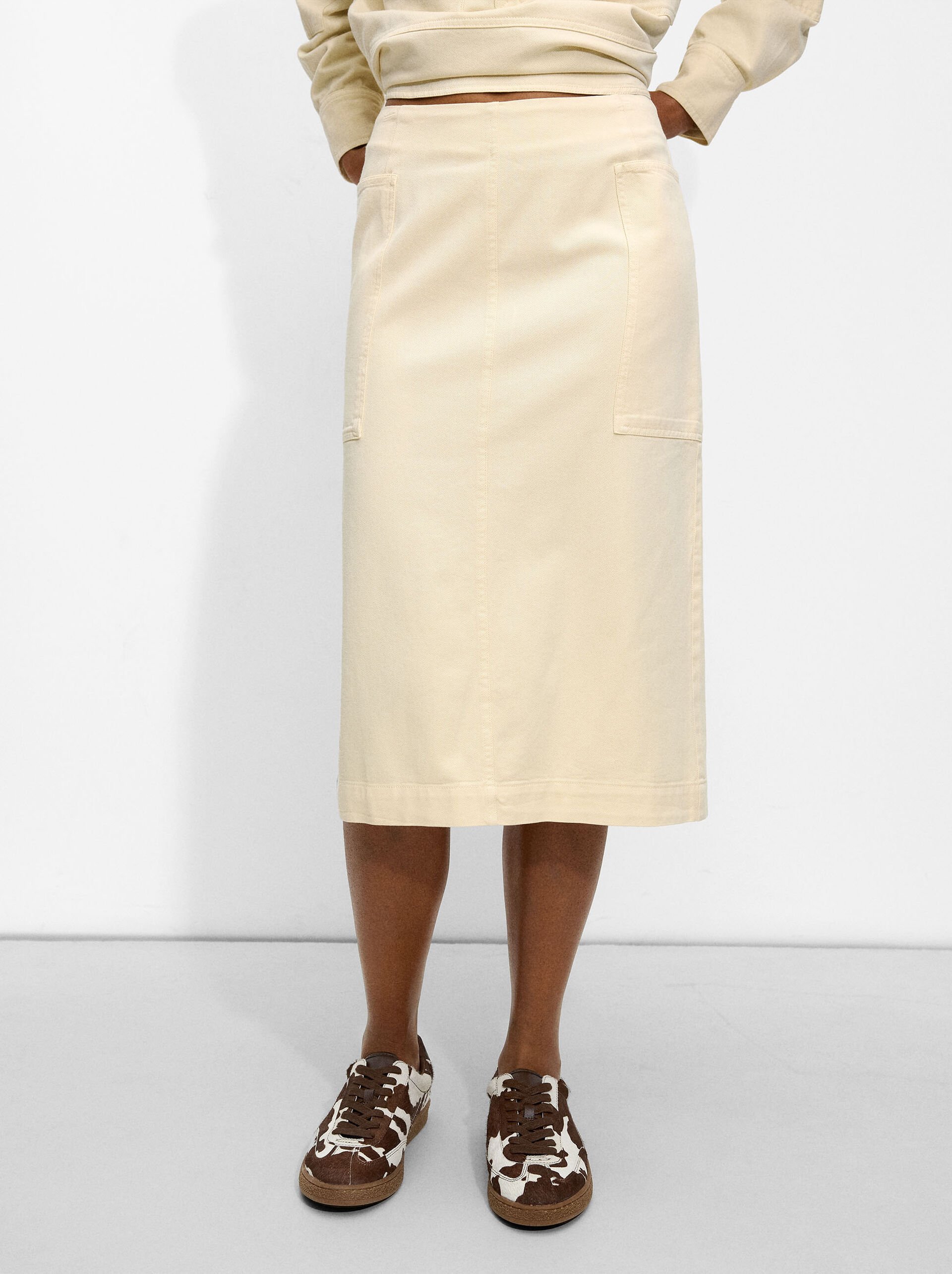 Midi denim skirt image number 1.0