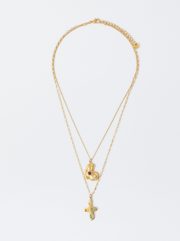 Set Of Gold-Plated Necklaces 18k, Golden, hi-res