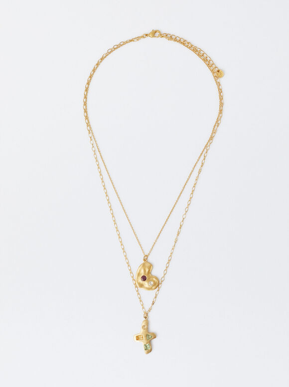Set Of Gold-Plated Necklaces 18k, Golden, hi-res