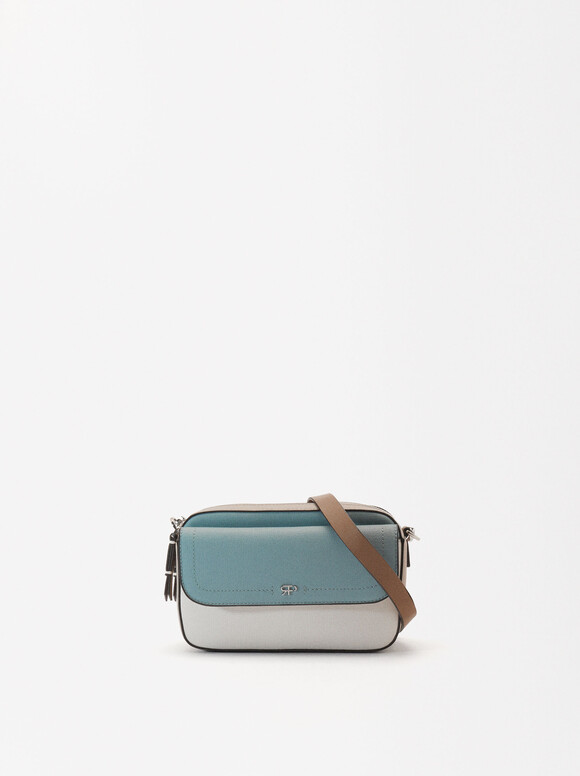 Crossbody Bag With Outer Pocket, Blue, hi-res