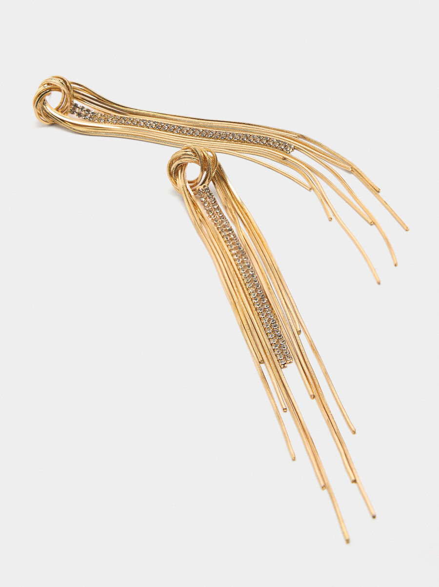 Long earrings with chain knot