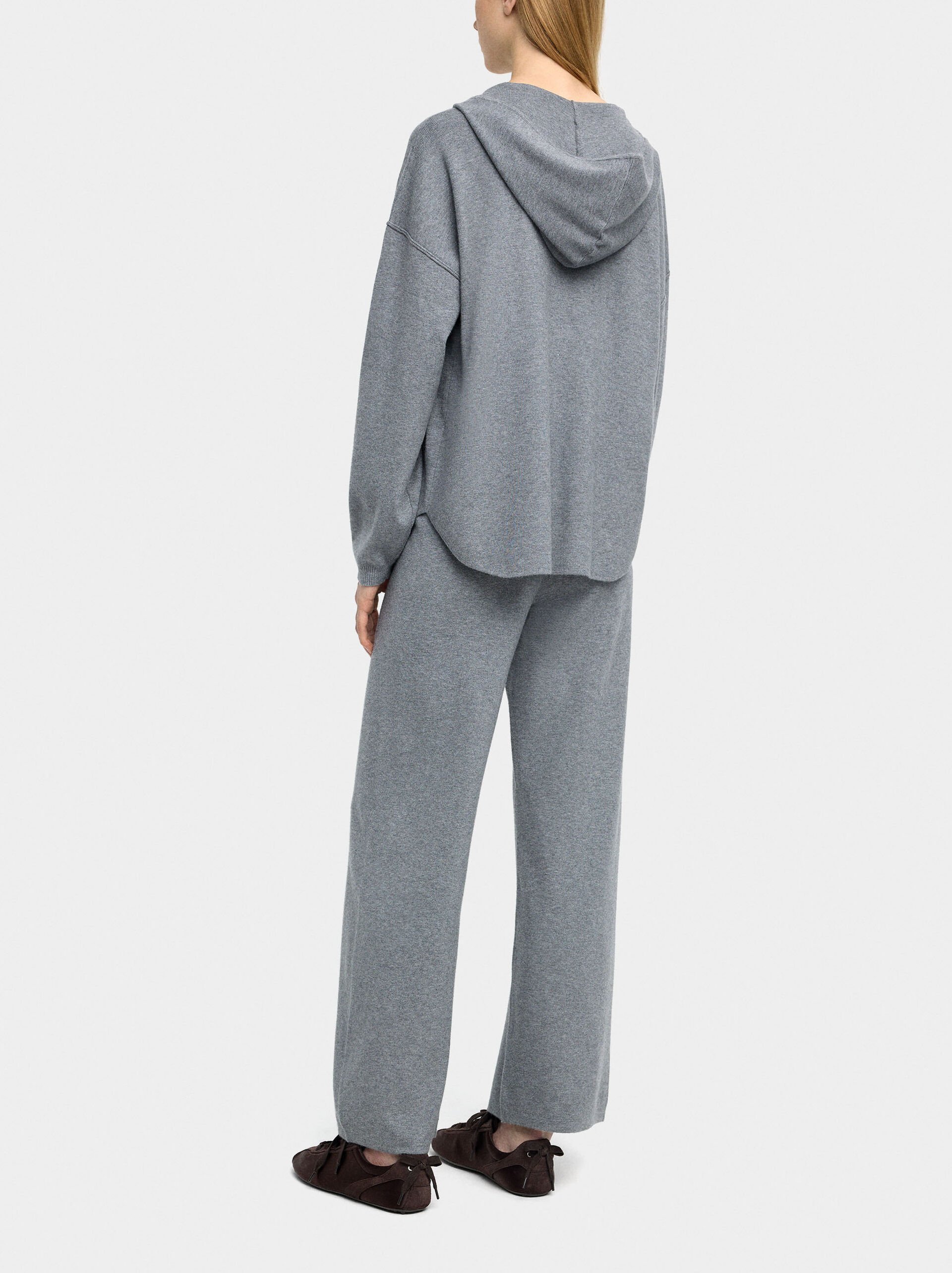 Elastic waist knit pants image number 2.0