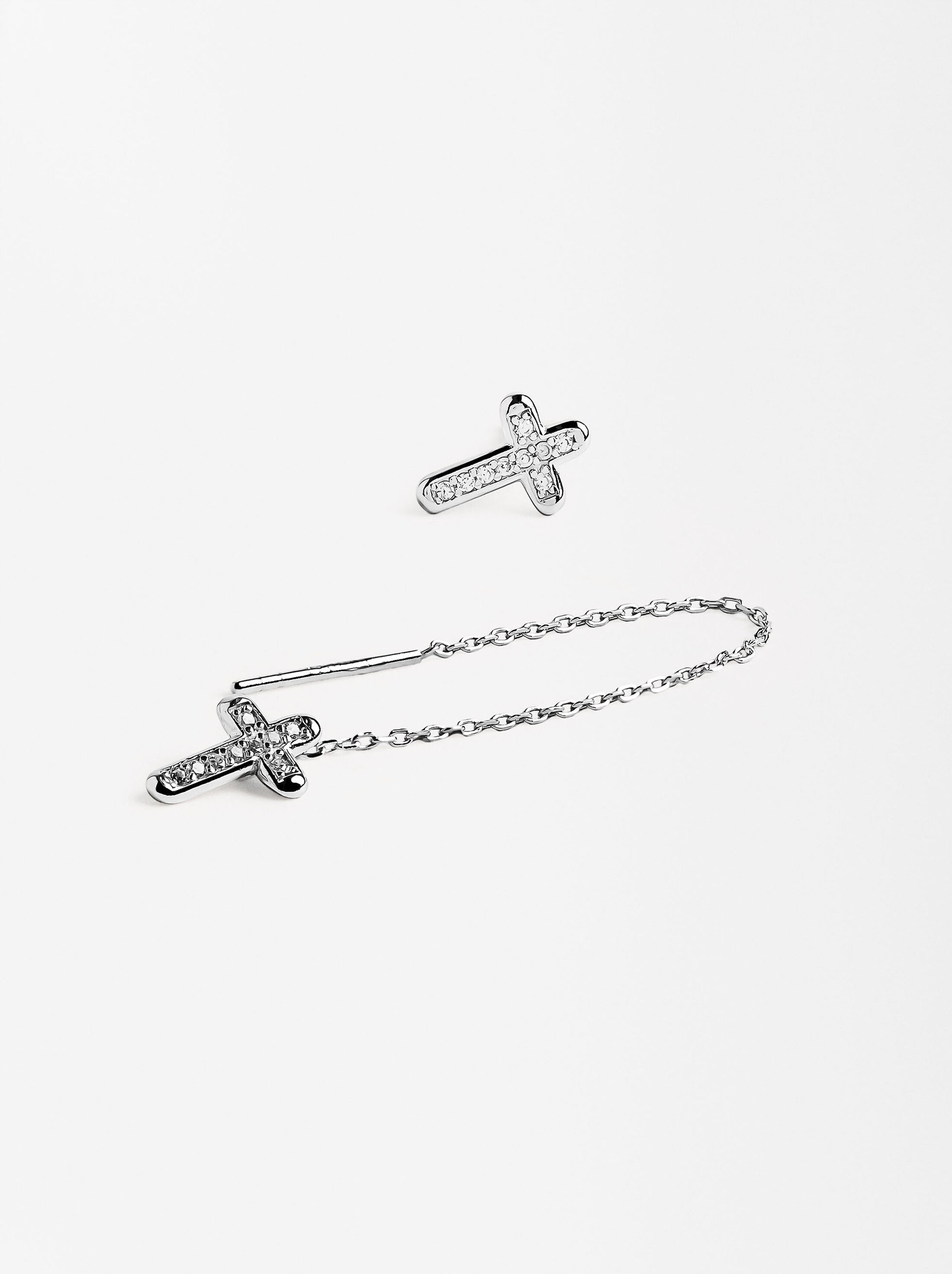 925 STERLING SILVER BASIC Arracada Platejada image number 2.0