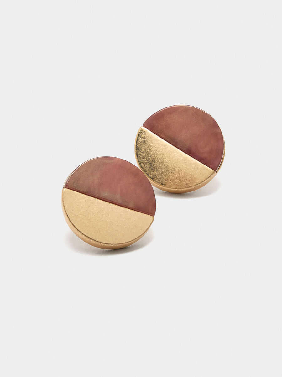 Round earrings with resin