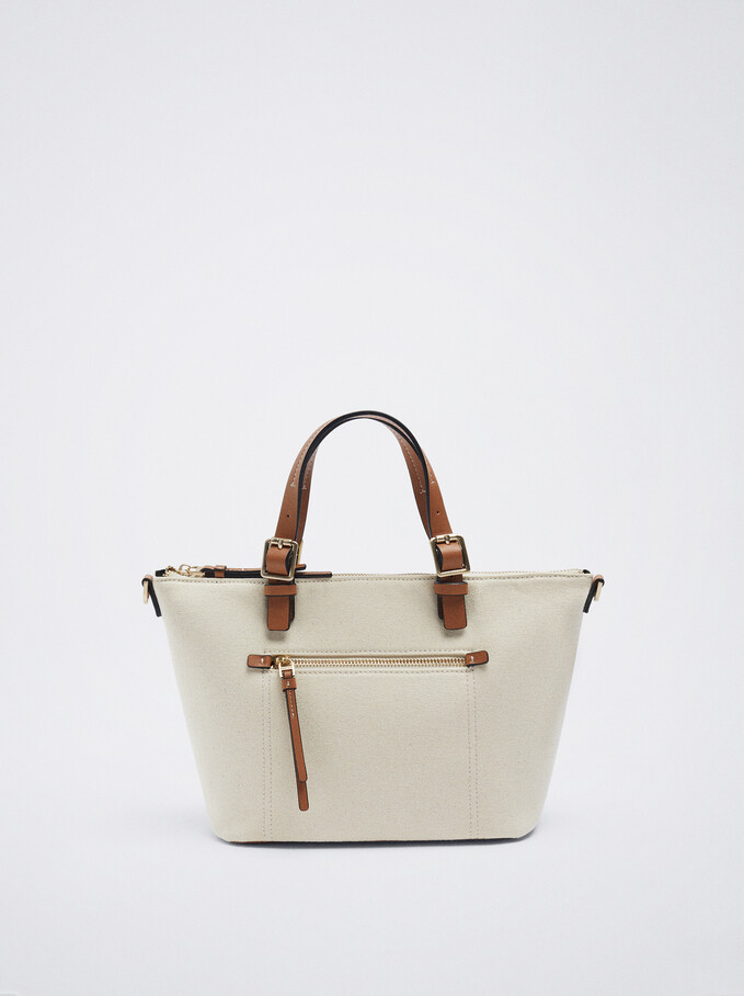 Sac Cabas En Toile, Écru, hi-res