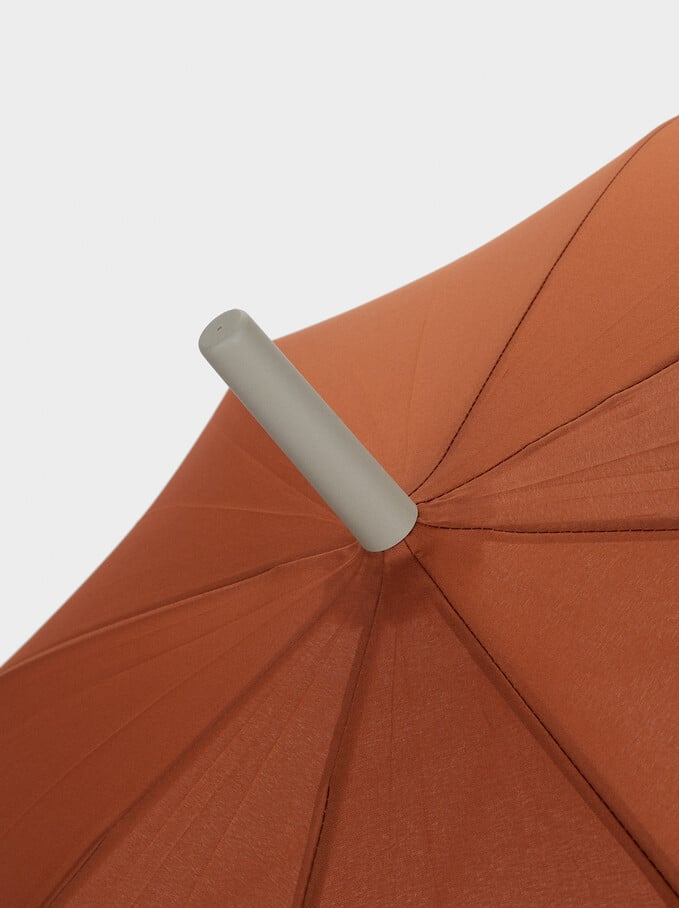 Large Bicolor Folding Umbrella, Brown, hi-res