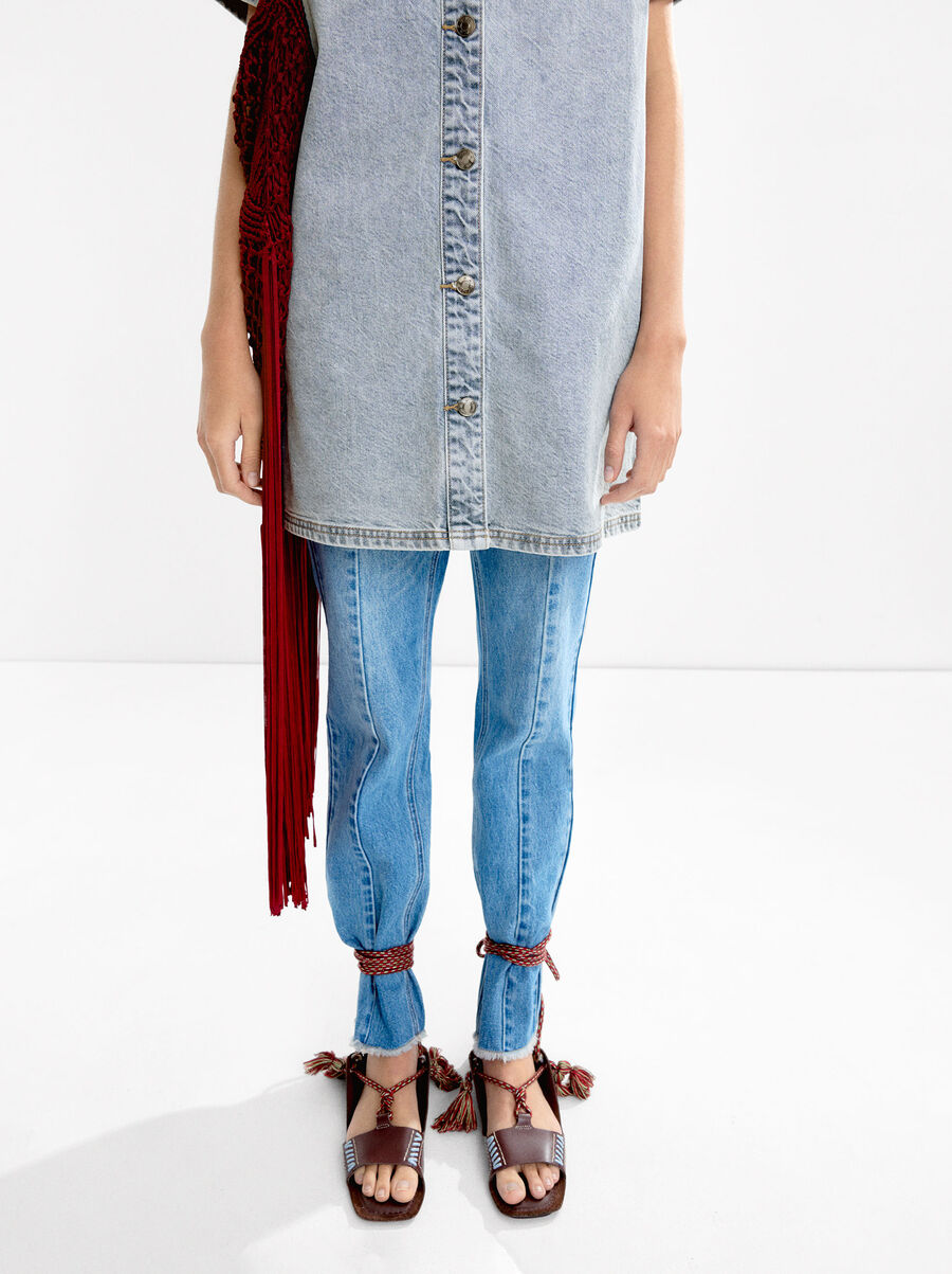 Short denim dress
