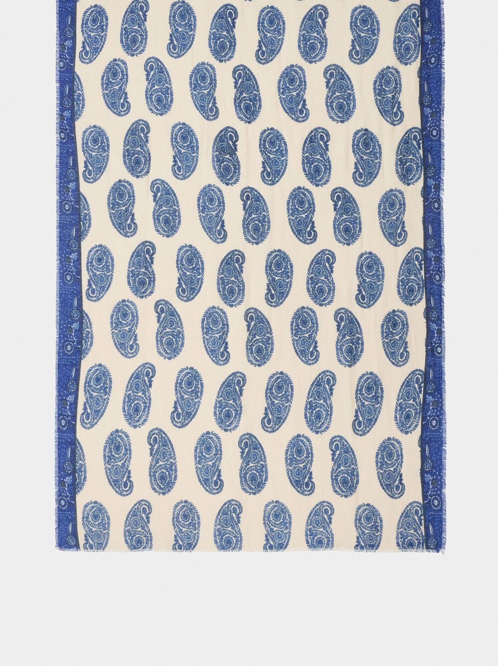 Printed scarf with wool blend