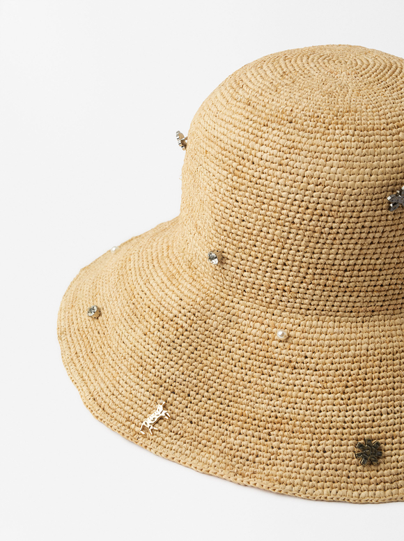 Straw Bucket Hat, NC, hi-res