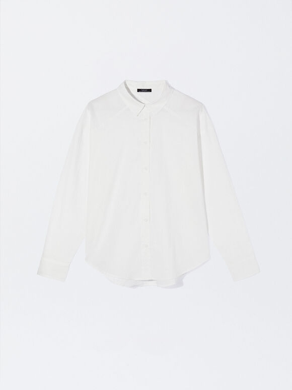 100% Cotton Shirt, White, hi-res