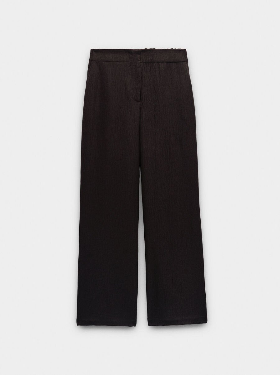 Wrinkled effect flowy pants