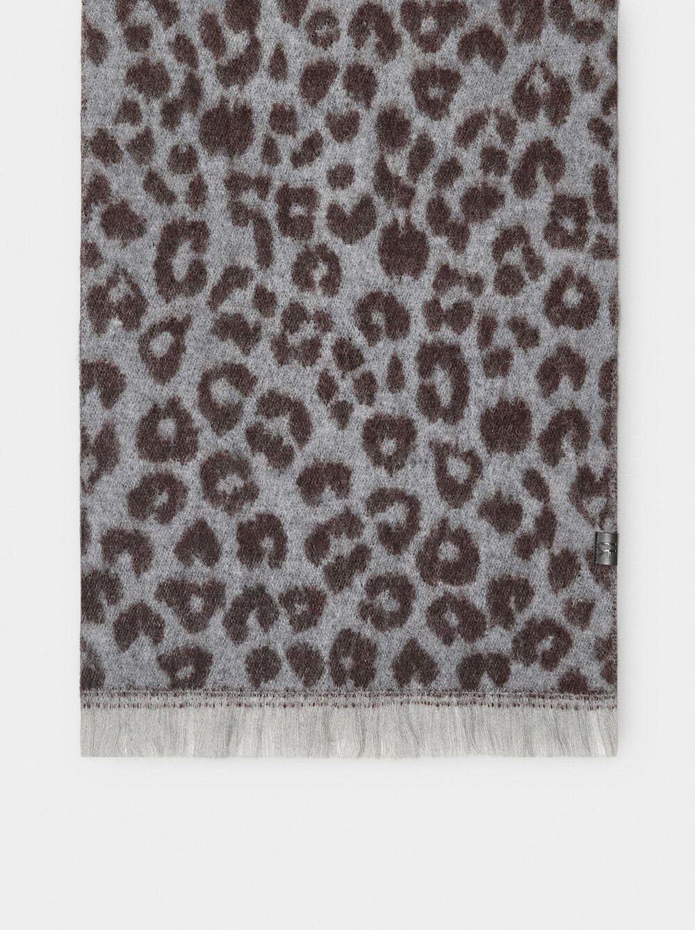 Écharpe imprimée animal avec franges
