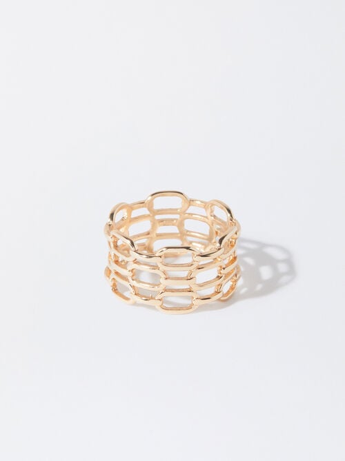 Mini Golden Link Ring