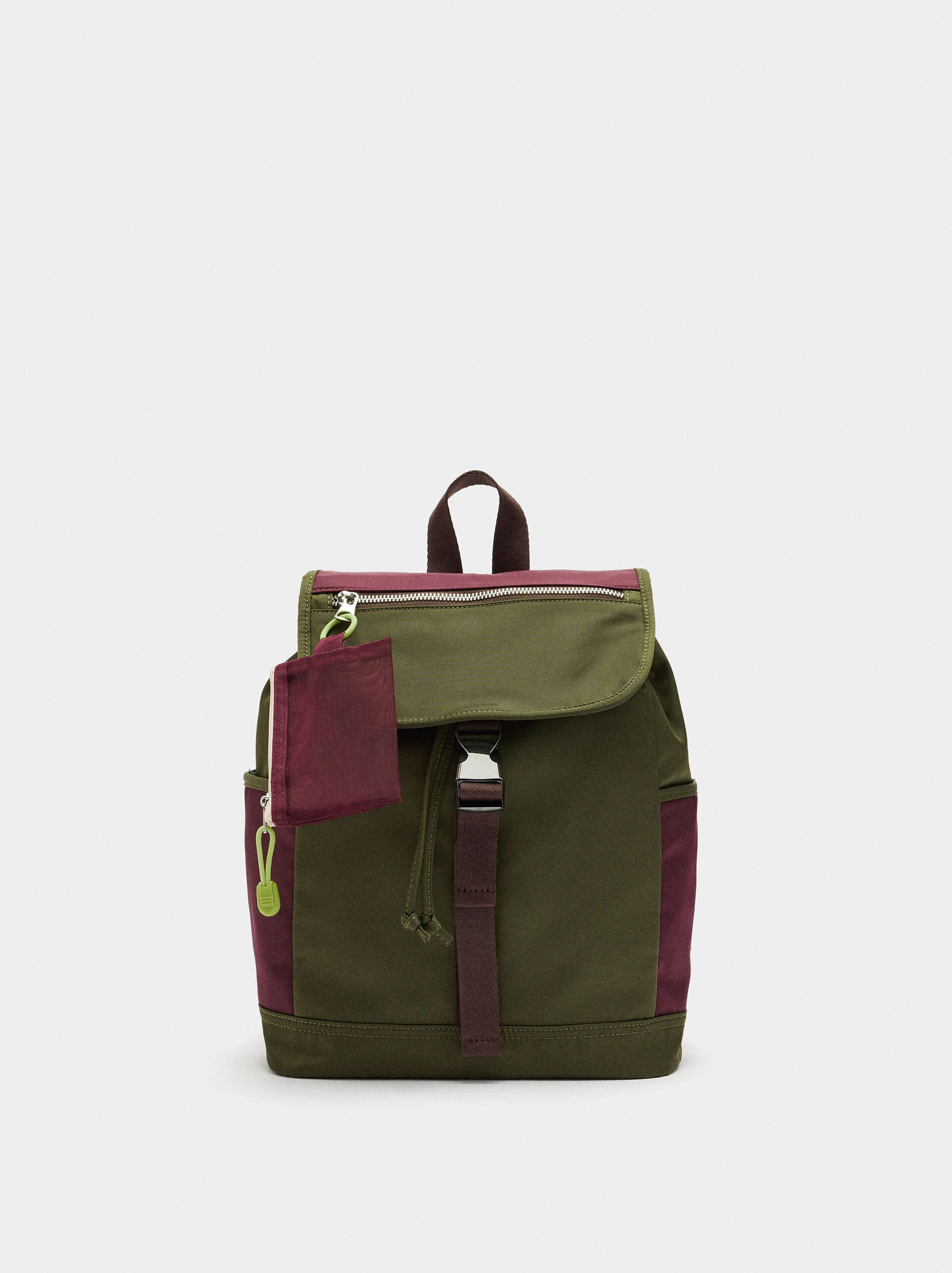 Nylon colour block backpack image number 0.0