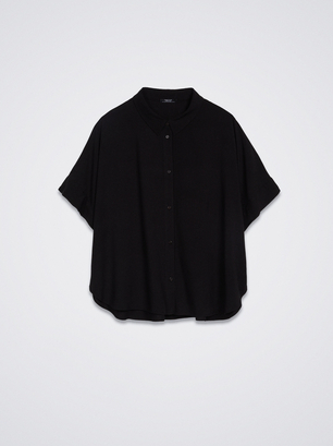 Short-Sleeved Shirt With Buttons, Black, hi-res