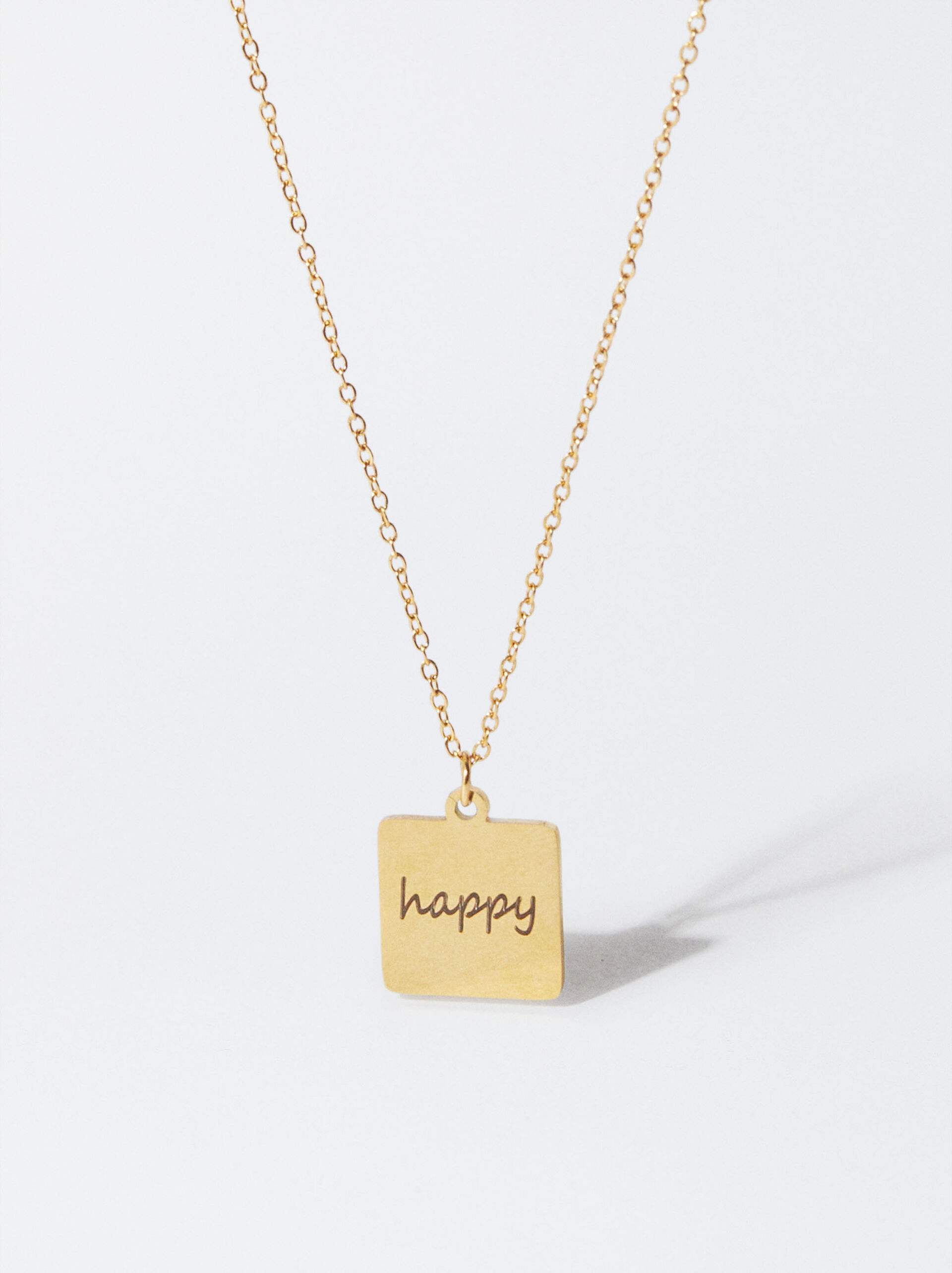 Online Exclusive - Gold Stainless Steel Necklace With Personalized Pendant image number 0.0