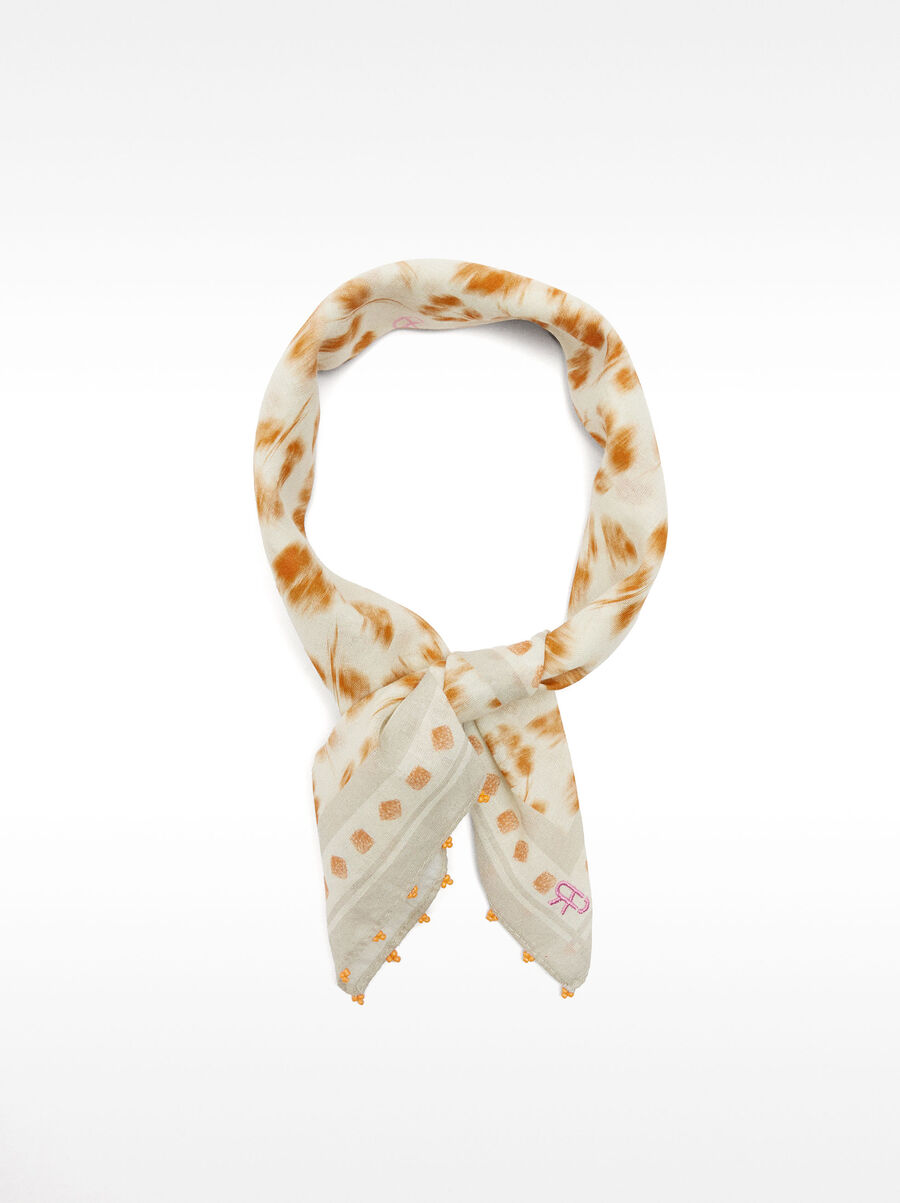 Square printed scarf made of 100% cotton