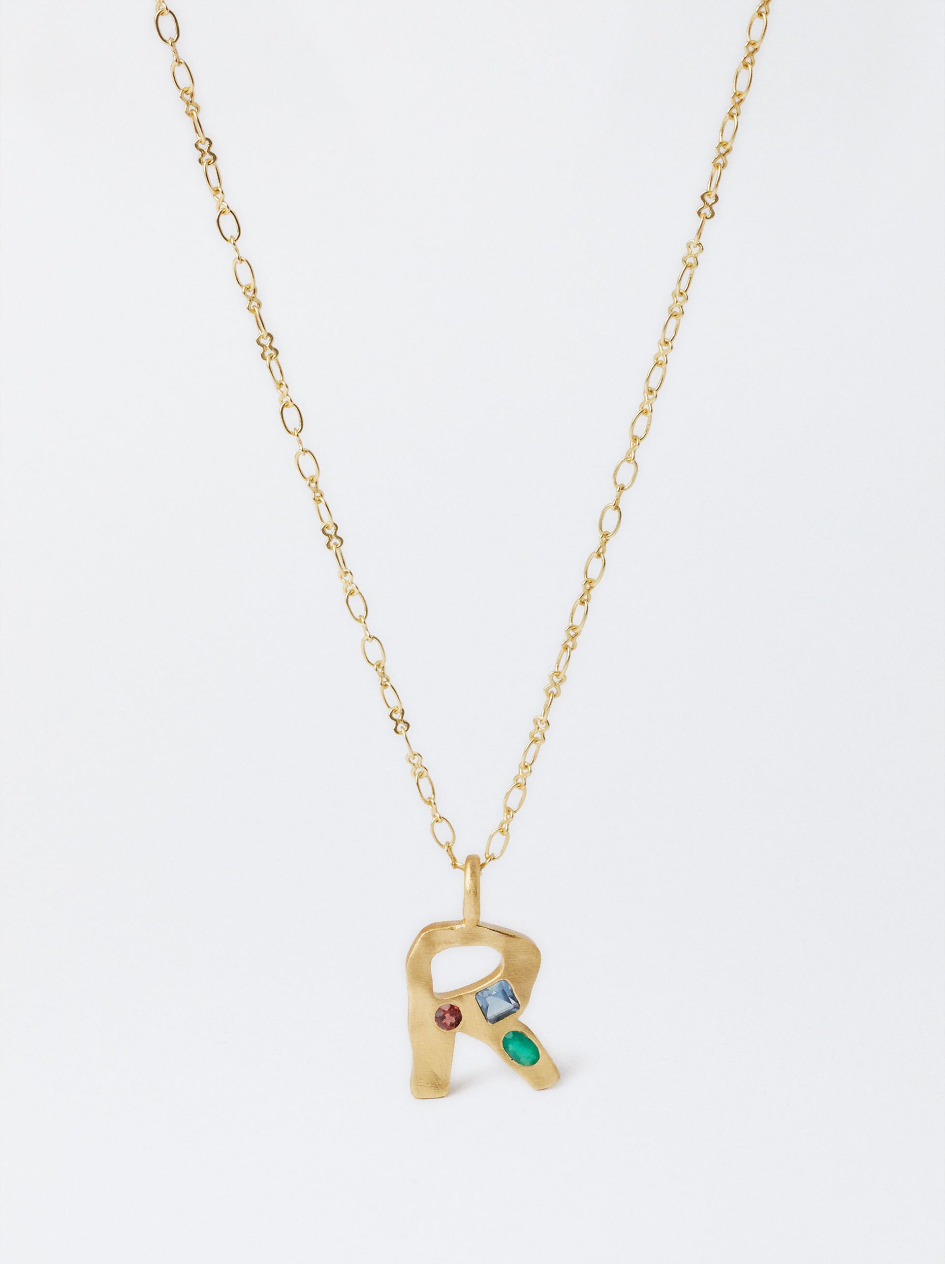 Collier avec lettre plaqué or 18k image number 1.0