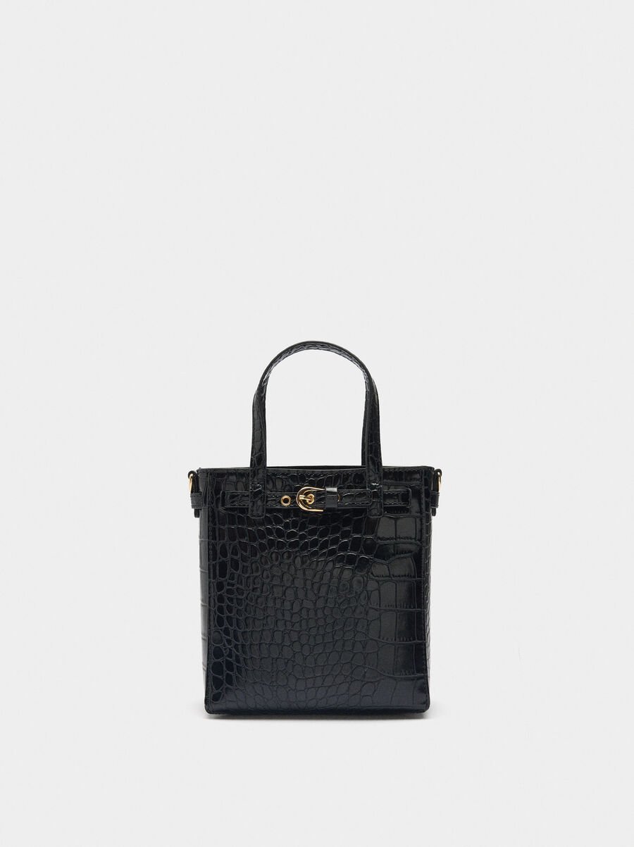 Handbag with animal engraving