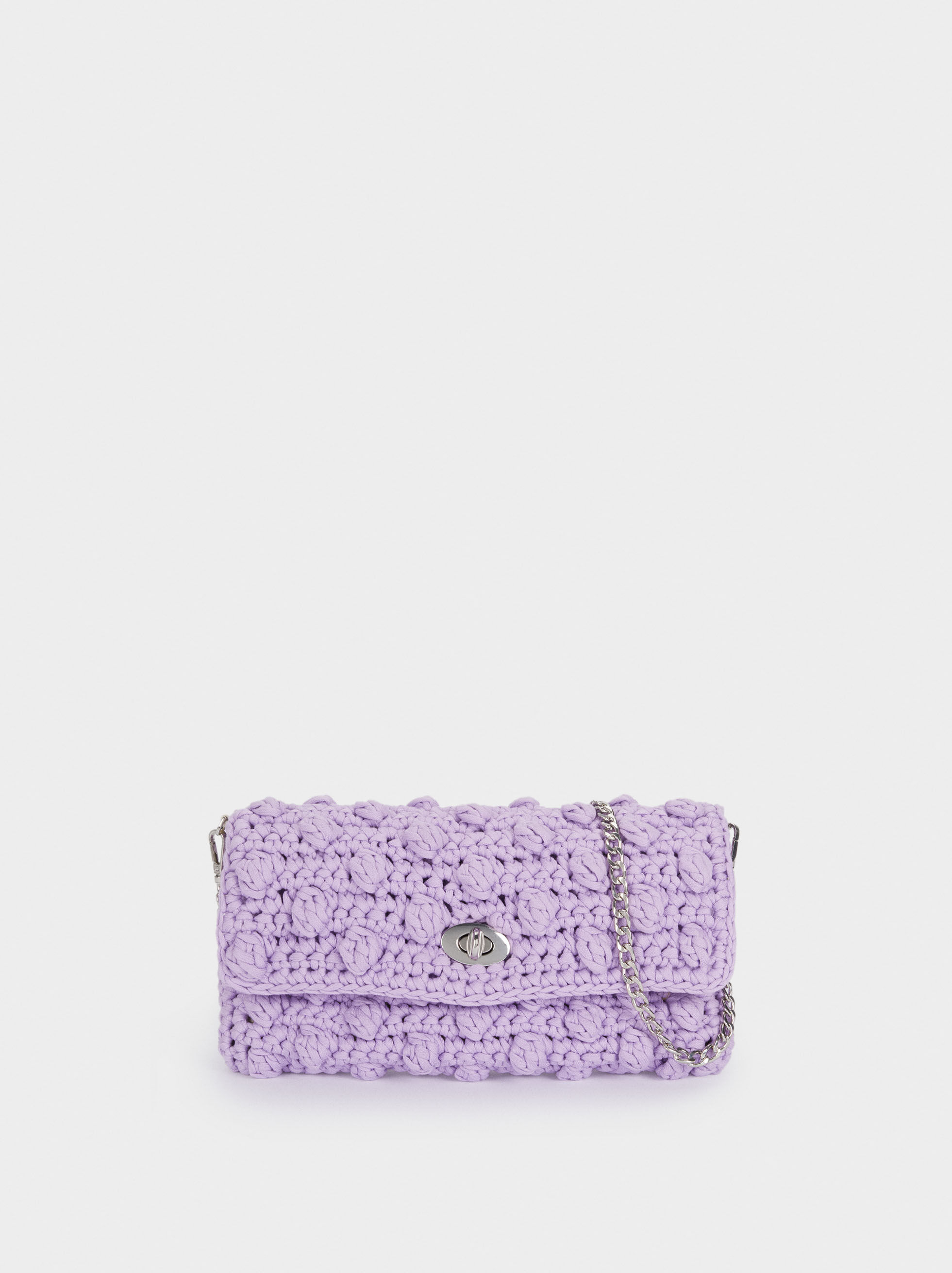 Bolso De Hombro Crochet - Púrpura - Mujer - Bandoleras - parfois.com