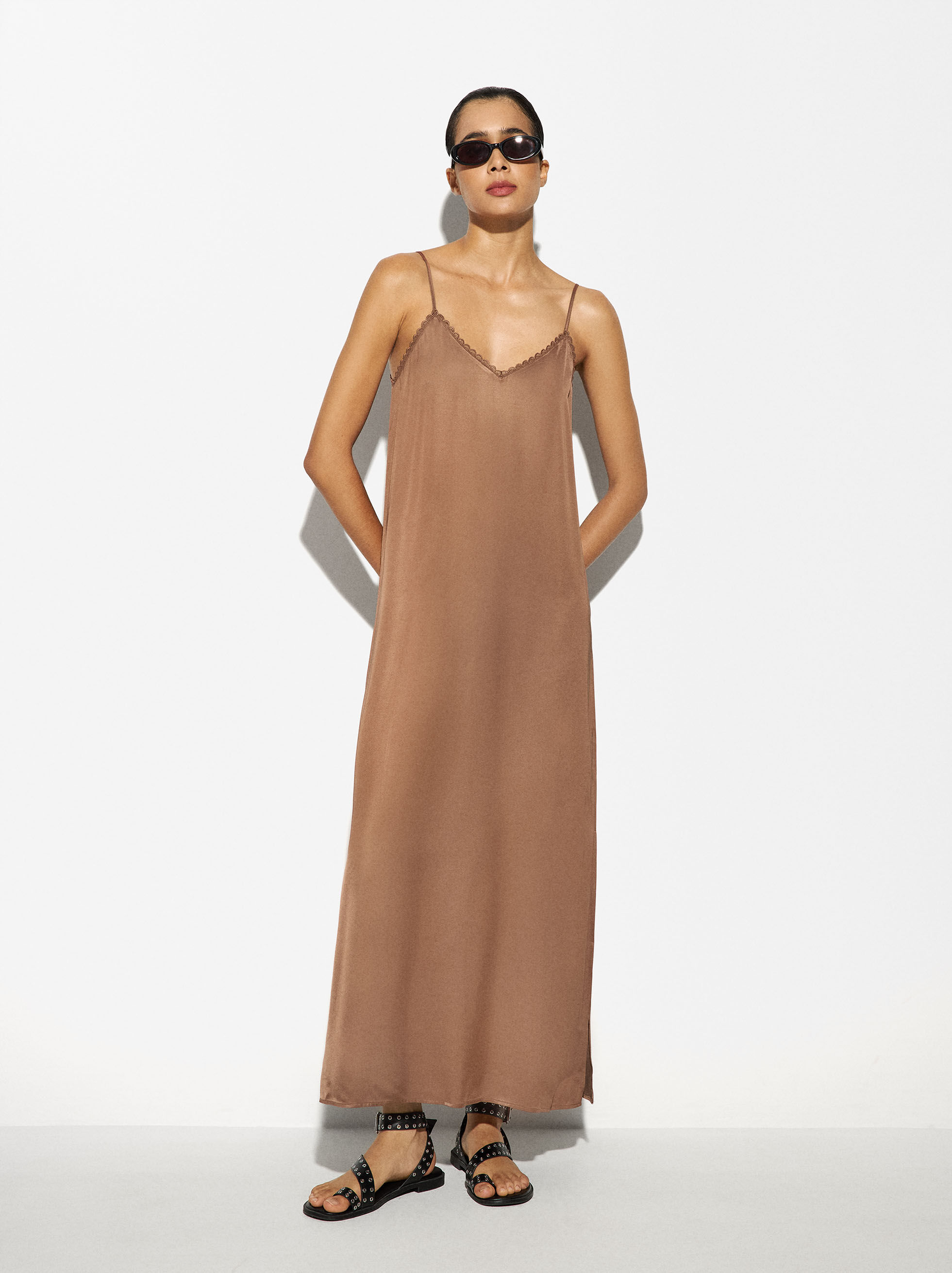 Robe detail dentelle on sale