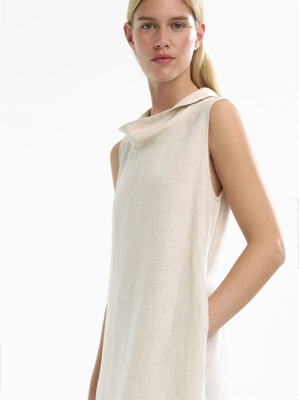 Midi dress with 100% linen