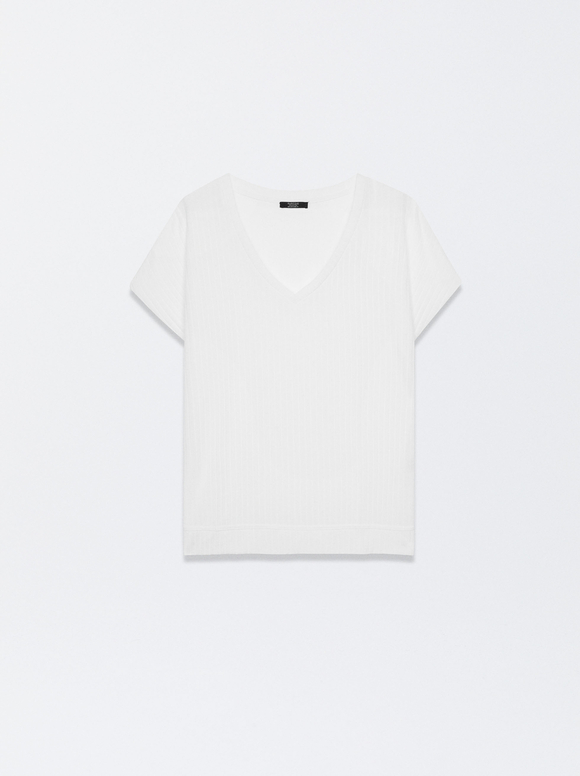 T-Shirt Com Materiais Reciclados, Branco, hi-res