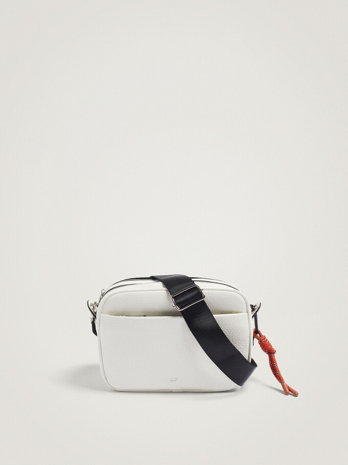 Crossbody Bag With Drawstring, White, hi-res