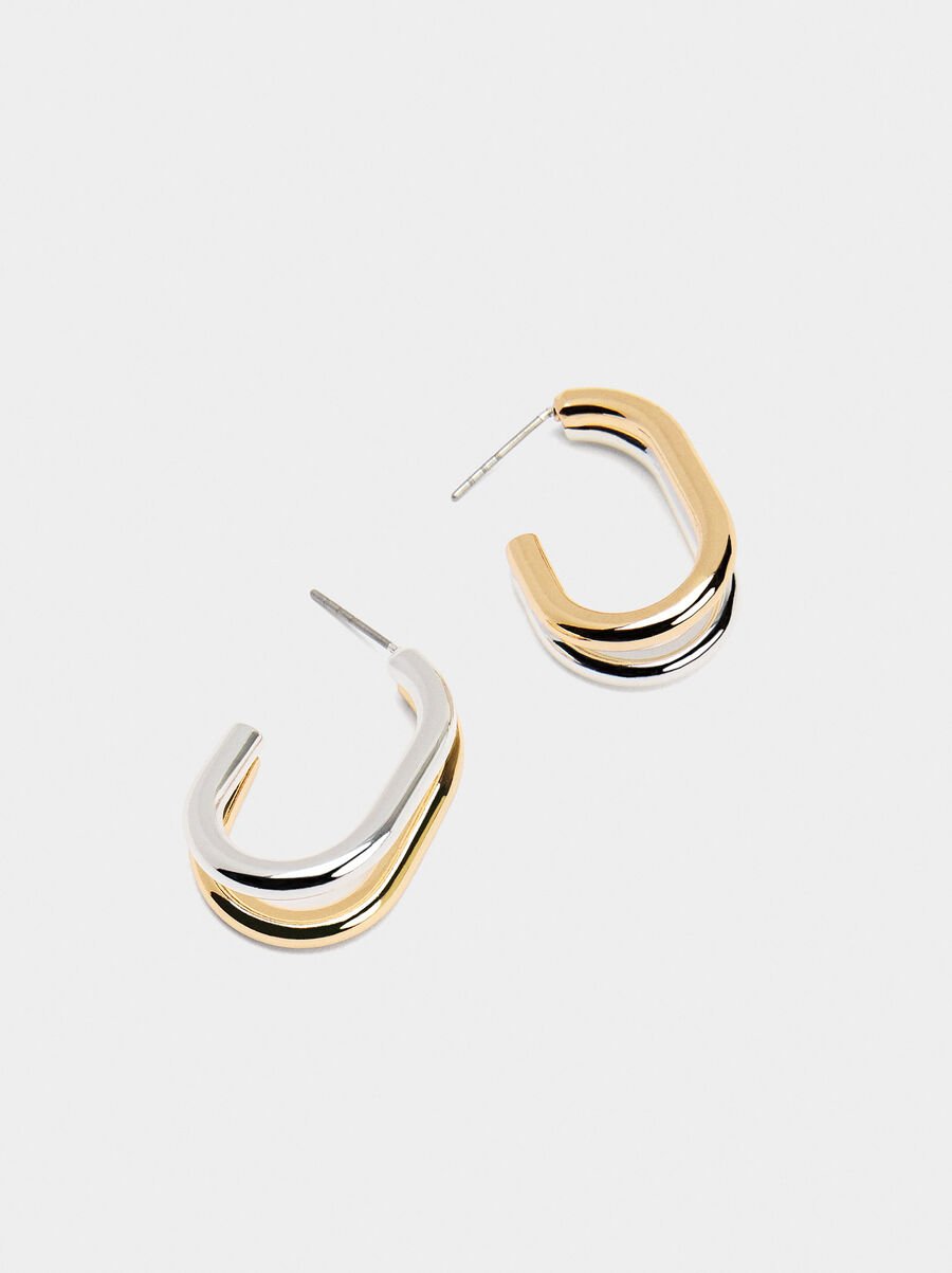 Bicolor earrings with double effect