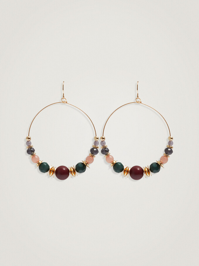 Dangle Earrings With Beads, Multicolor, hi-res