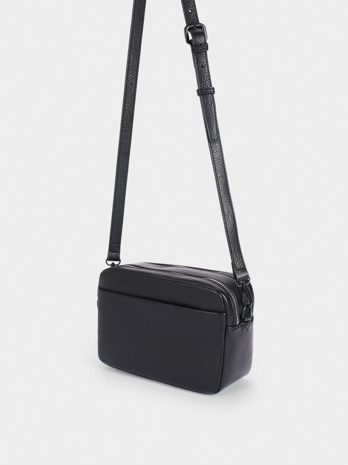 Shoulder Bag With Double Handle, Black, hi-res