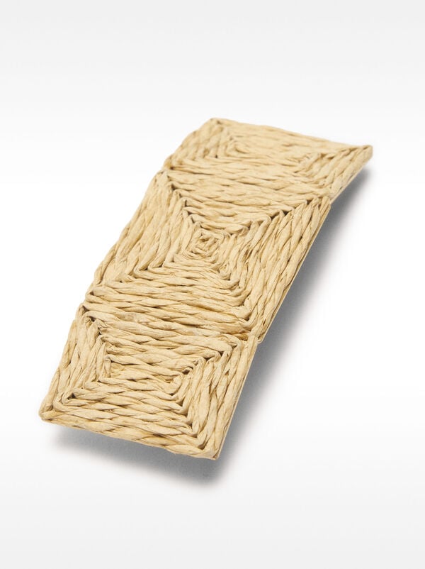 Rechteckige Haarspange mit Basteffekt