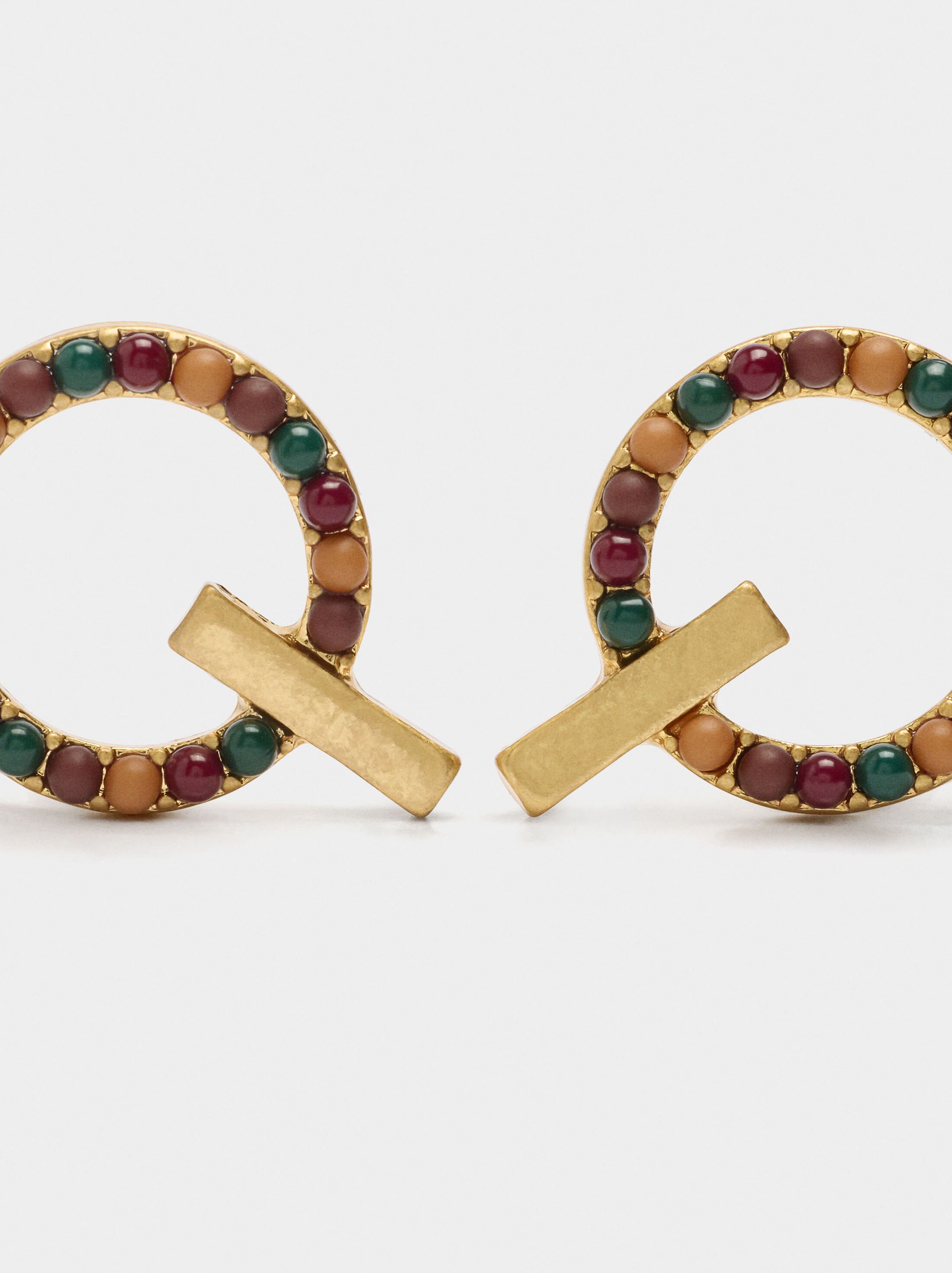 Earrings with multicoloured beads image number 1.0