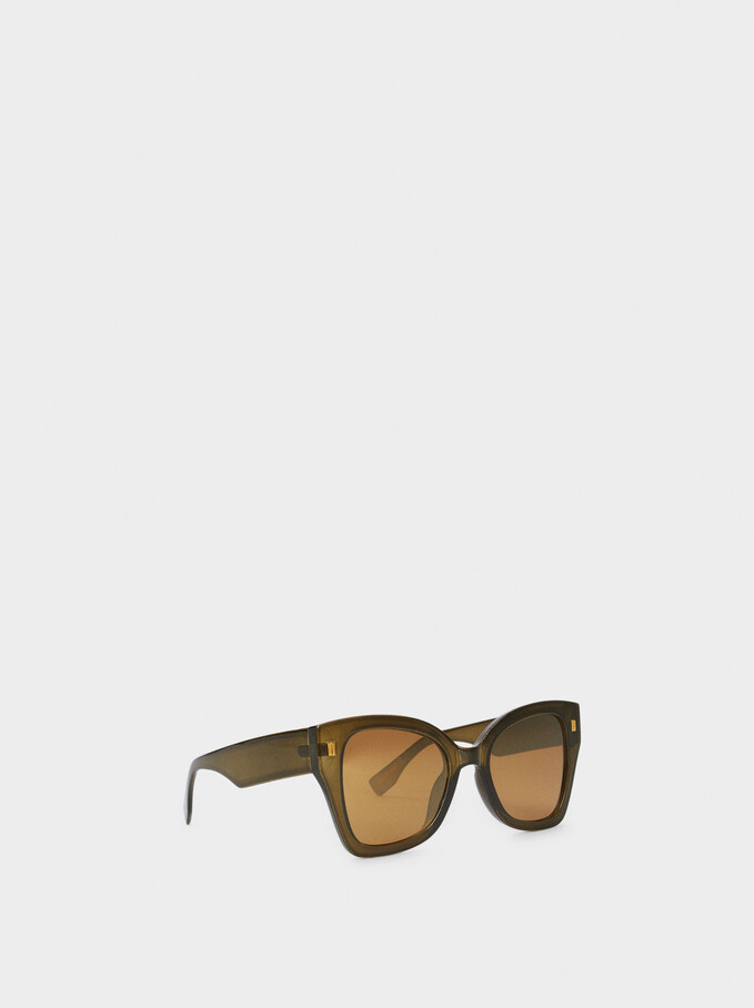 Sunglasses With Resin Frame, Green, hi-res