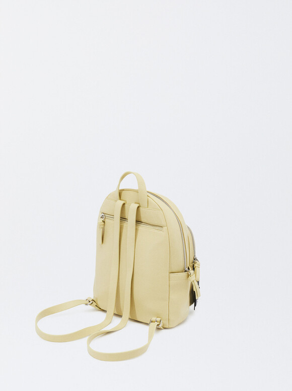 Backpack With Pendant, Yellow, hi-res