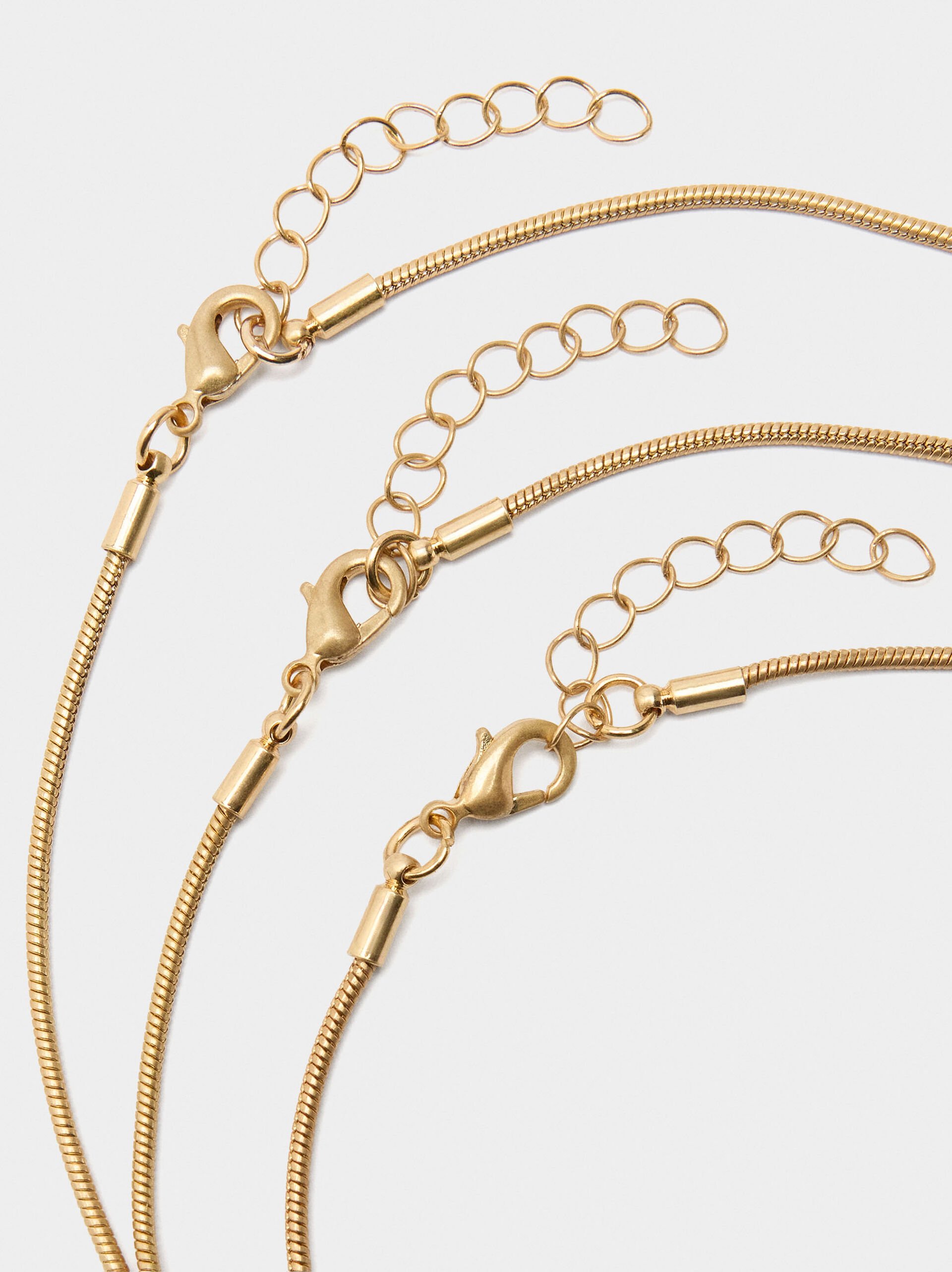 Set de collares pendientes efecto piedra image number 4.0