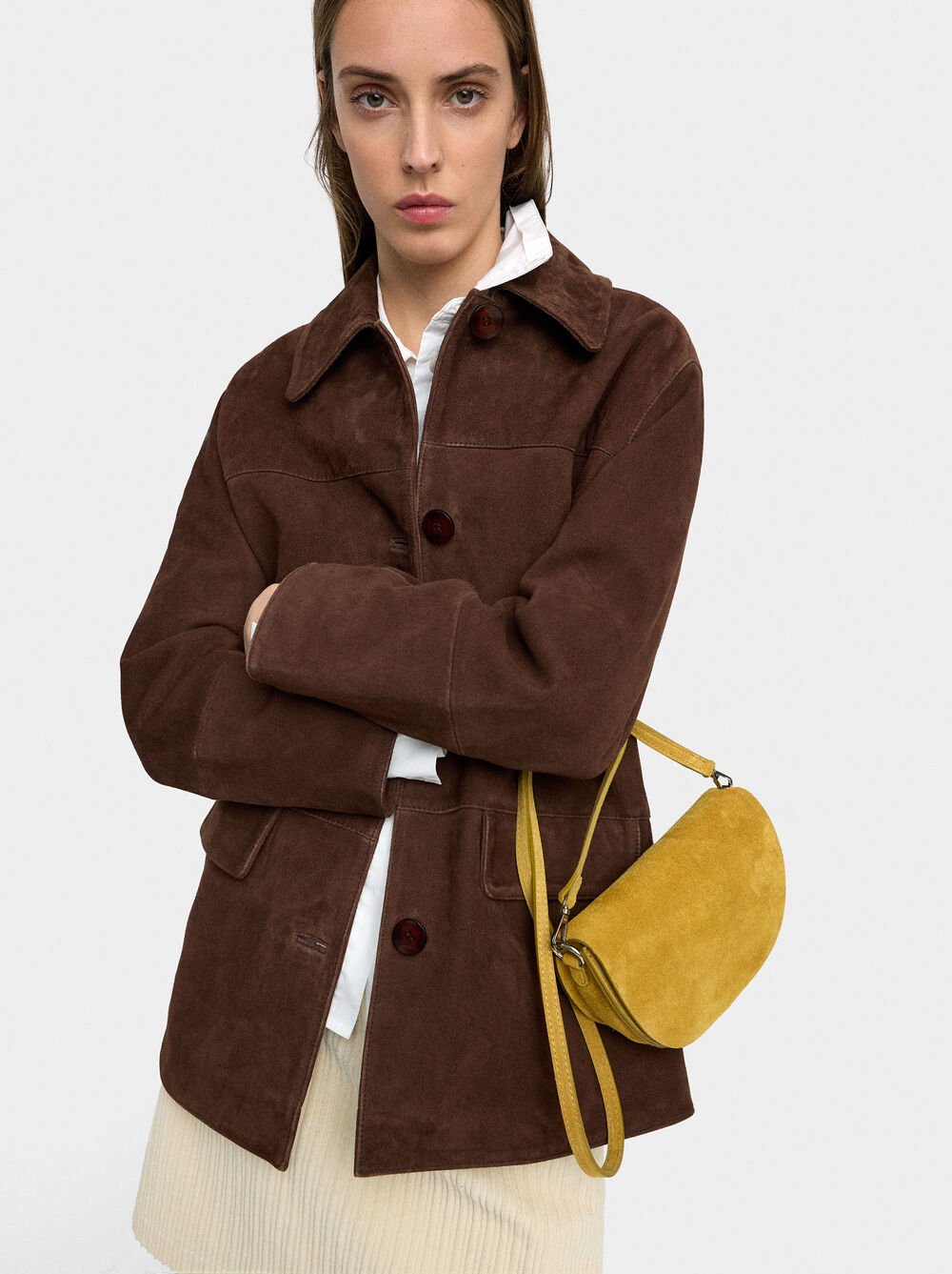 Leather jacket with pockets