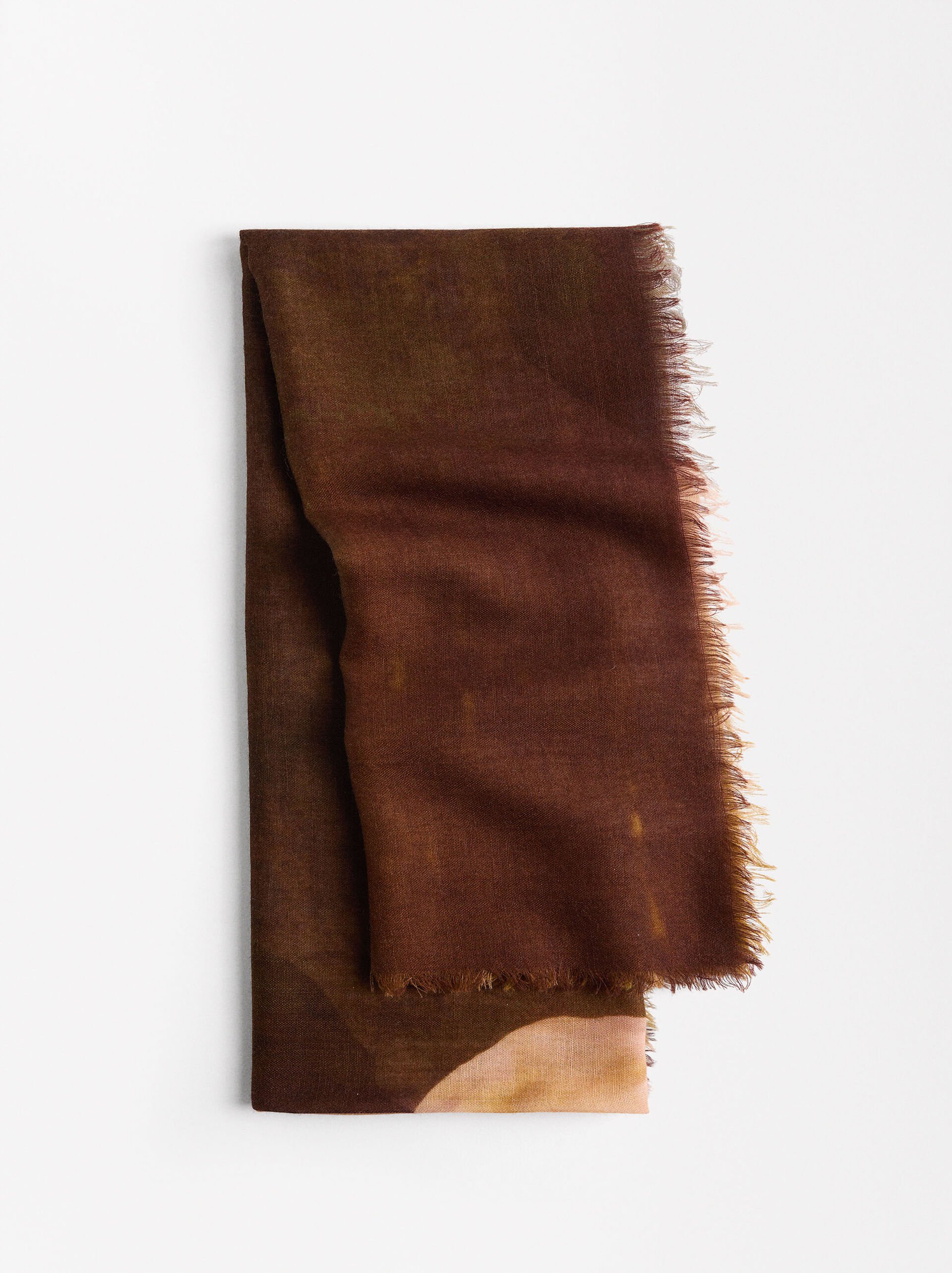 Printed scarf with wool image number 0.0