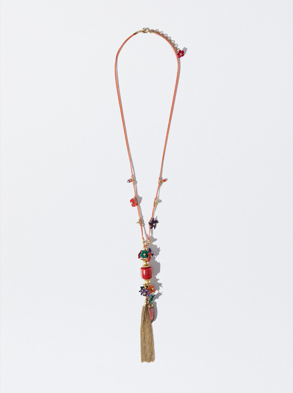 Online Exclusive - Necklace With Flowers, Multicolor, hi-res