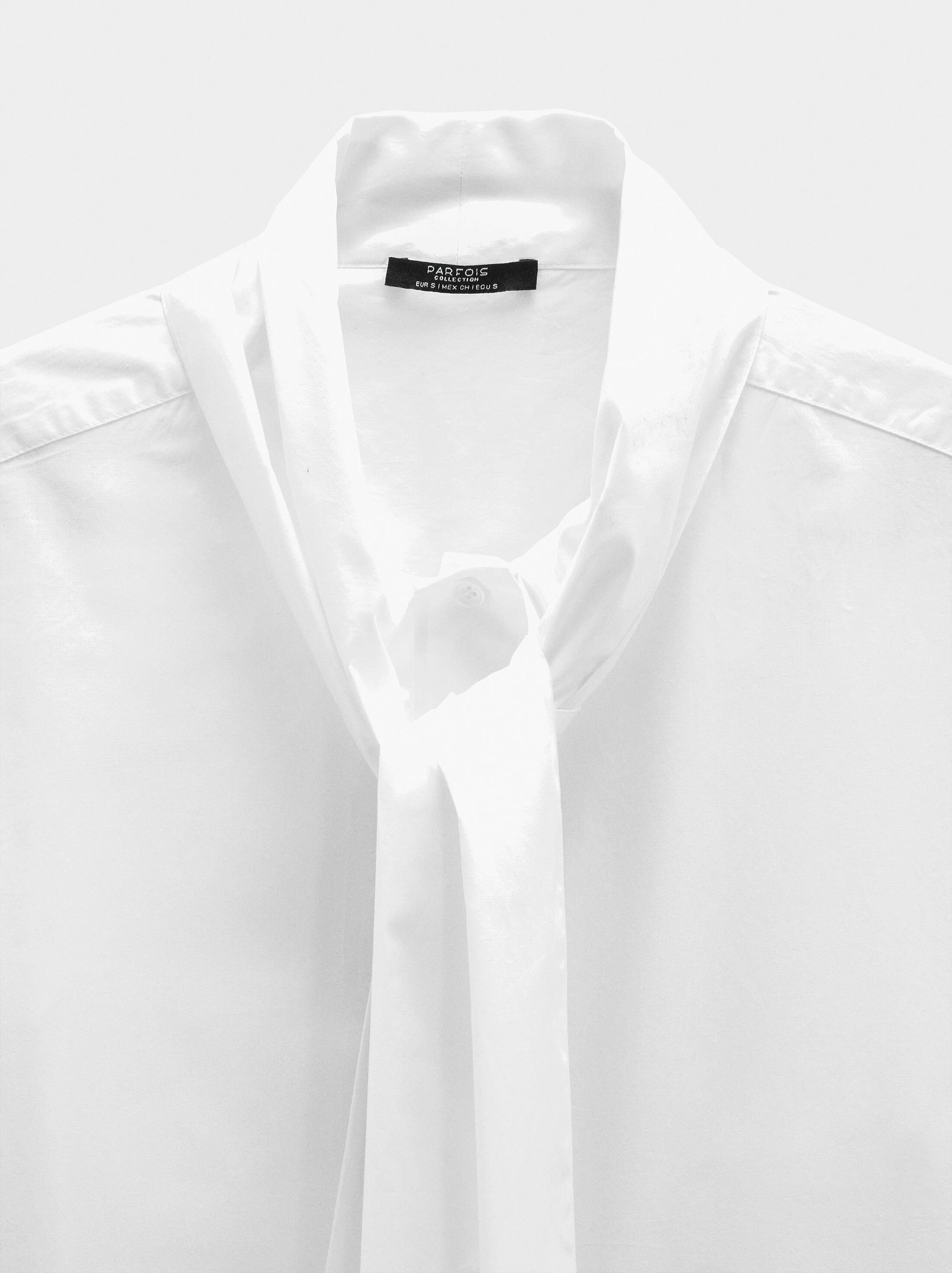Shirt with scarf 100% cotton image number 6.0
